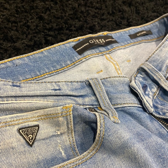 ❓Guess Jeans - light wash - mens , 31 waist, 30 length. SLIM TAPERED - Picture 4 of 9